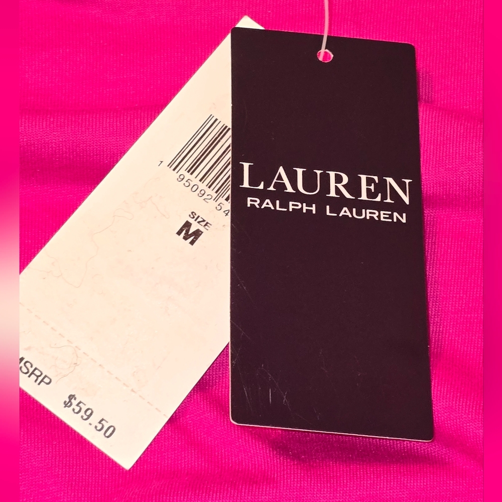 Lauren Ralph Lauren NWT Hot Pink Top Women's Size Medium - Picture 8 of 11